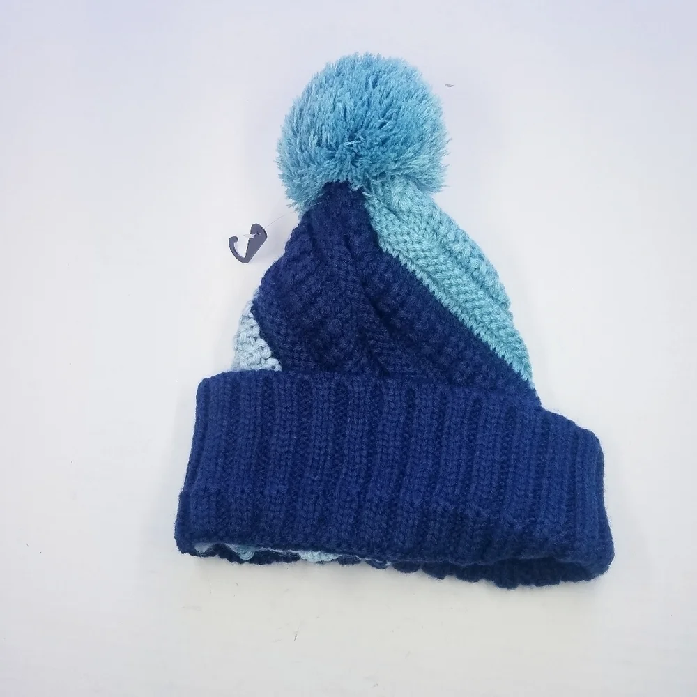 NEW Vince‎ Camuto | Two Tone Knit Beanie + Pompom